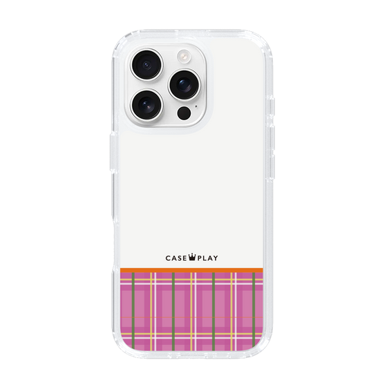 スリムプロテクションケース［ CASEPLAY Tartan Check - Pink ］