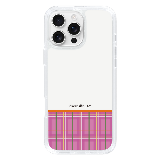 スリムプロテクションケース［ CASEPLAY Tartan Check - Pink ］