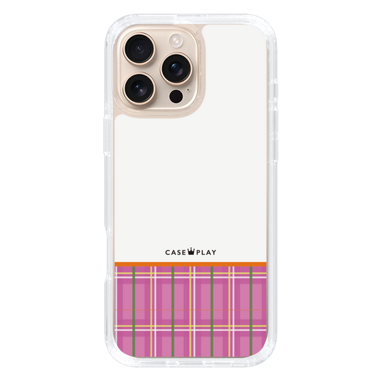 スリムプロテクションケース［ CASEPLAY Tartan Check - Pink ］