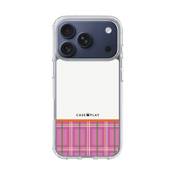 スリムプロテクションケース［ CASEPLAY Tartan Check - Pink ］