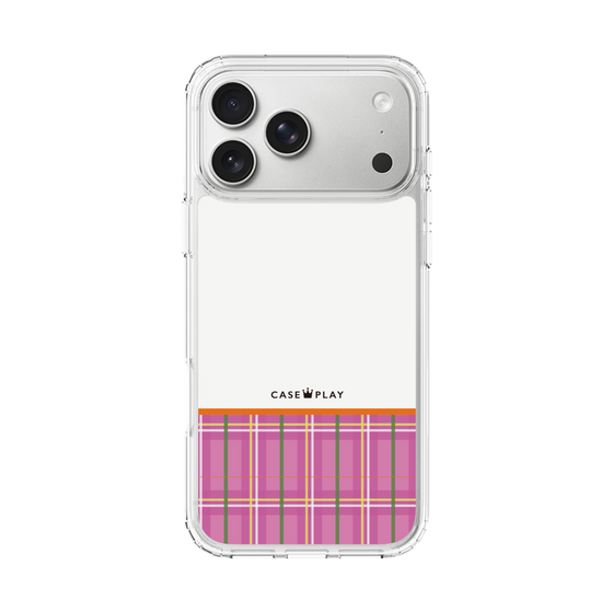 スリムプロテクションケース［ CASEPLAY Tartan Check - Pink ］