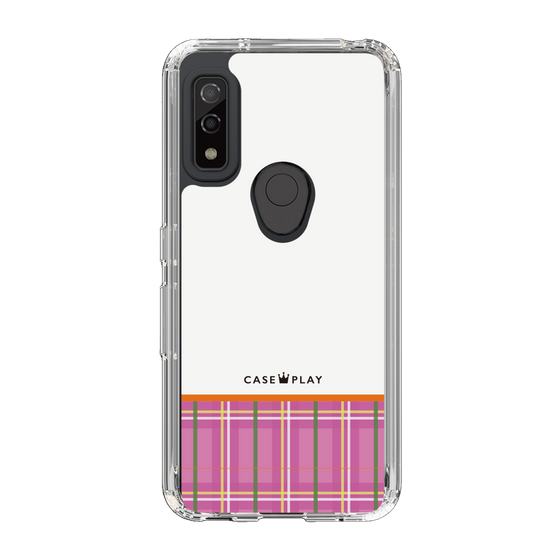 スリムプロテクションケース［ CASEPLAY Tartan Check - Pink ］