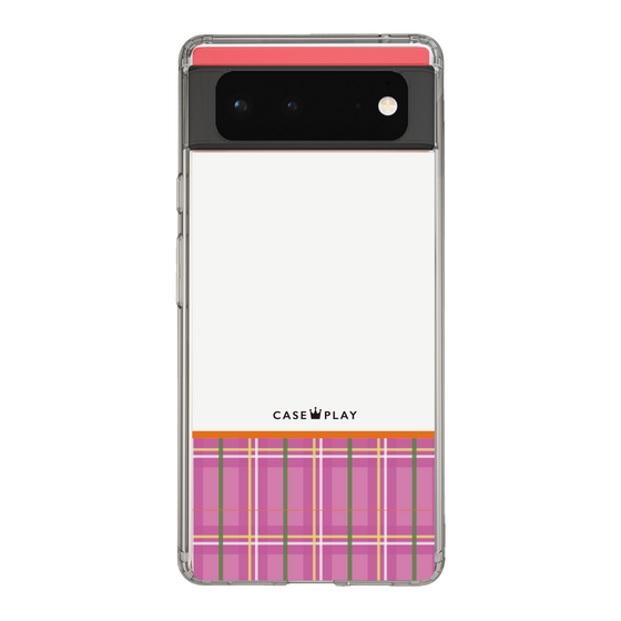 スリムプロテクションケース［ CASEPLAY Tartan Check - Pink ］