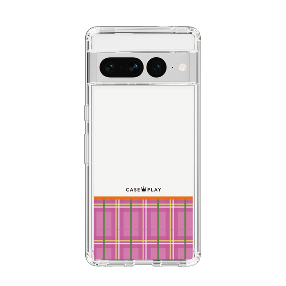 スリムプロテクションケース［ CASEPLAY Tartan Check - Pink ］