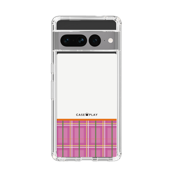 スリムプロテクションケース［ CASEPLAY Tartan Check - Pink ］