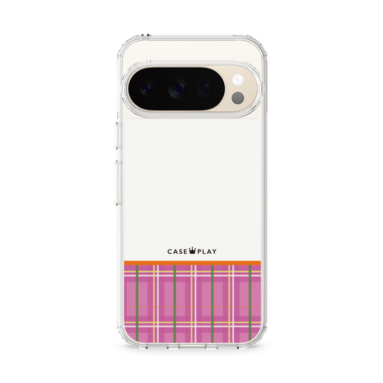 スリムプロテクションケース［ CASEPLAY Tartan Check - Pink ］