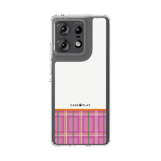スリムプロテクションケース［ CASEPLAY Tartan Check - Pink ］