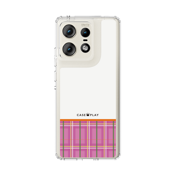スリムプロテクションケース［ CASEPLAY Tartan Check - Pink ］