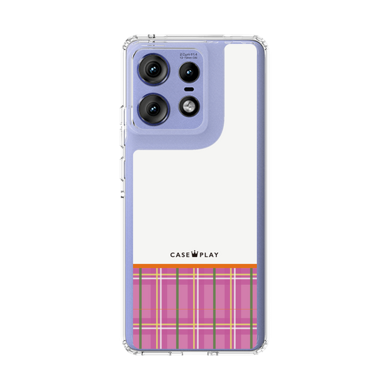スリムプロテクションケース［ CASEPLAY Tartan Check - Pink ］
