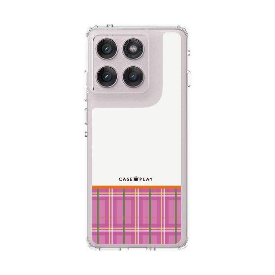 スリムプロテクションケース［ CASEPLAY Tartan Check - Pink ］