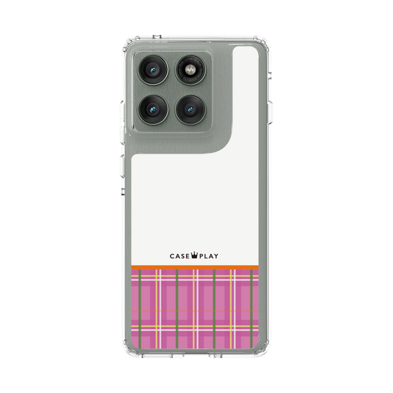スリムプロテクションケース［ CASEPLAY Tartan Check - Pink ］