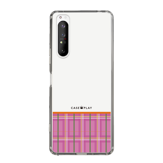 スリムプロテクションケース［ CASEPLAY Tartan Check - Pink ］