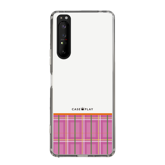 スリムプロテクションケース［ CASEPLAY Tartan Check - Pink ］