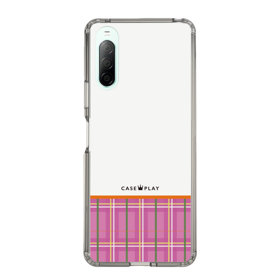 スリムプロテクションケース［ CASEPLAY Tartan Check - Pink ］