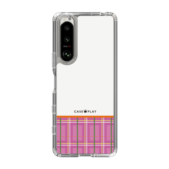 スリムプロテクションケース［ CASEPLAY Tartan Check - Pink ］