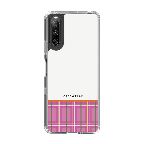 スリムプロテクションケース［ CASEPLAY Tartan Check - Pink ］