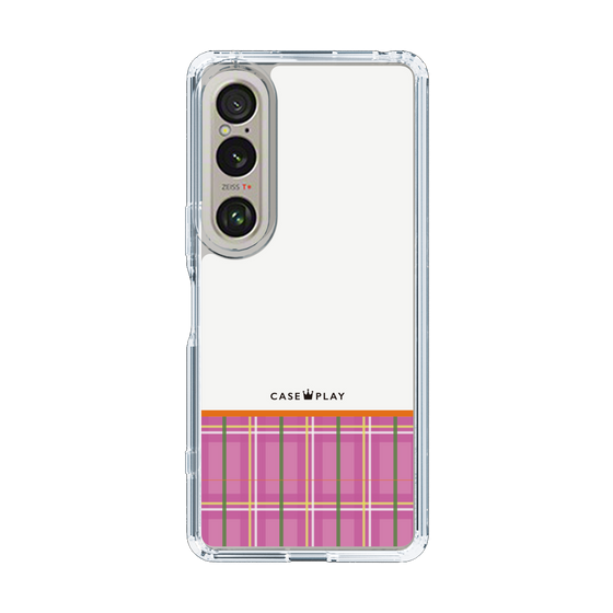 スリムプロテクションケース［ CASEPLAY Tartan Check - Pink ］