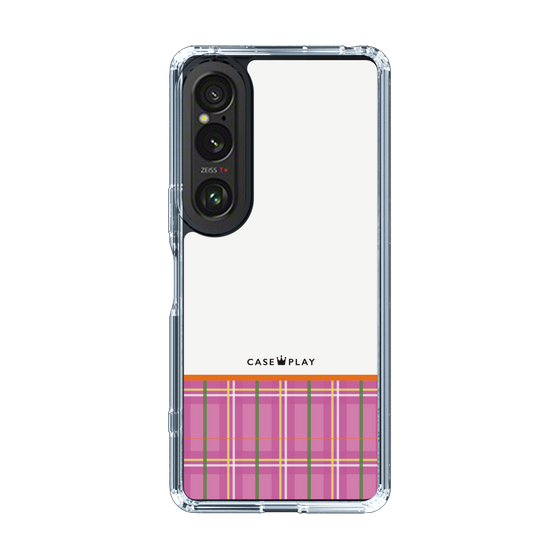 スリムプロテクションケース［ CASEPLAY Tartan Check - Pink ］