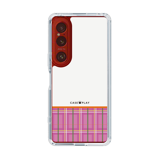 スリムプロテクションケース［ CASEPLAY Tartan Check - Pink ］