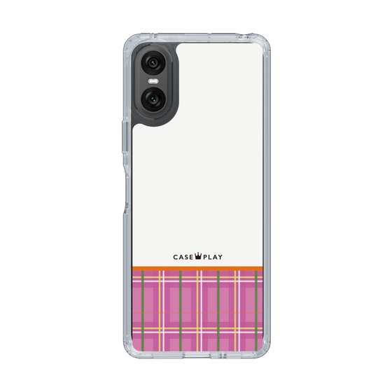 スリムプロテクションケース［ CASEPLAY Tartan Check - Pink ］