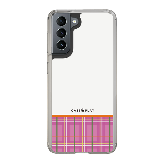 スリムプロテクションケース［ CASEPLAY Tartan Check - Pink ］