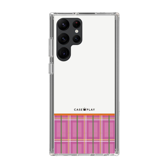 スリムプロテクションケース［ CASEPLAY Tartan Check - Pink ］