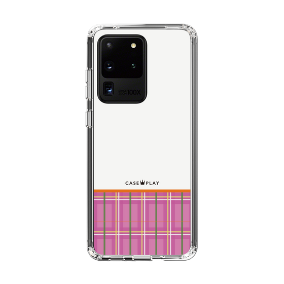 スリムプロテクションケース［ CASEPLAY Tartan Check - Pink ］