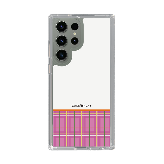 スリムプロテクションケース［ CASEPLAY Tartan Check - Pink ］