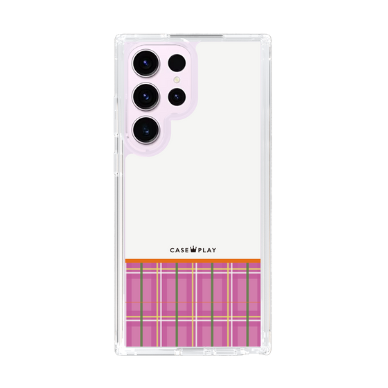 スリムプロテクションケース［ CASEPLAY Tartan Check - Pink ］