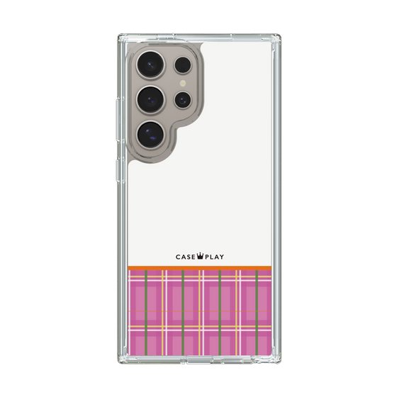 スリムプロテクションケース［ CASEPLAY Tartan Check - Pink ］