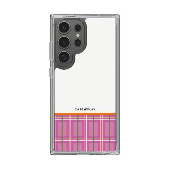 スリムプロテクションケース［ CASEPLAY Tartan Check - Pink ］