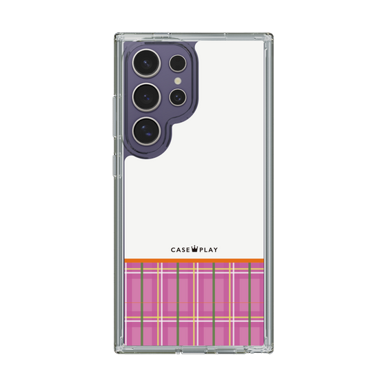 スリムプロテクションケース［ CASEPLAY Tartan Check - Pink ］