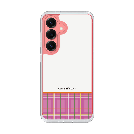 スリムプロテクションケース［ CASEPLAY Tartan Check - Pink ］