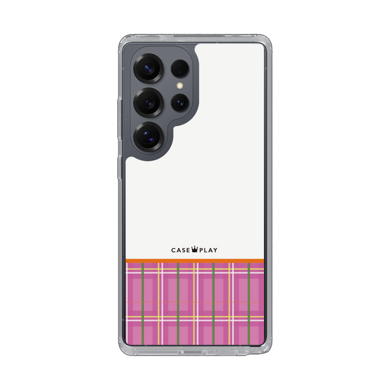 スリムプロテクションケース［ CASEPLAY Tartan Check - Pink ］