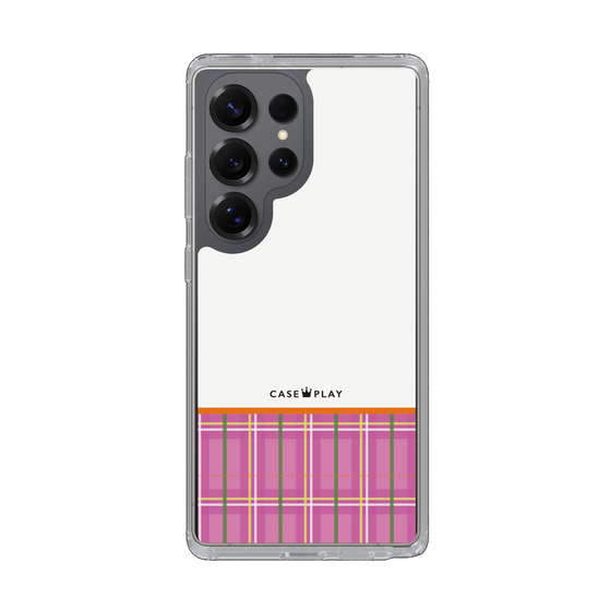 スリムプロテクションケース［ CASEPLAY Tartan Check - Pink ］