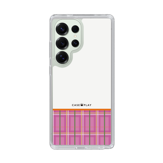 スリムプロテクションケース［ CASEPLAY Tartan Check - Pink ］