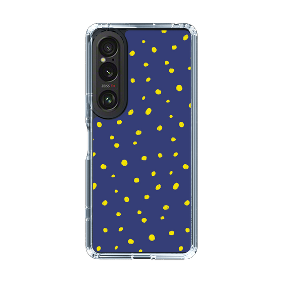 スリムプロテクションケース［ Drawing Dot - Navy ］