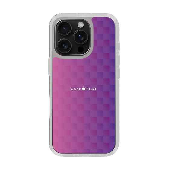 スリムプロテクションケース［ CASEPLAY Check - Purple ］