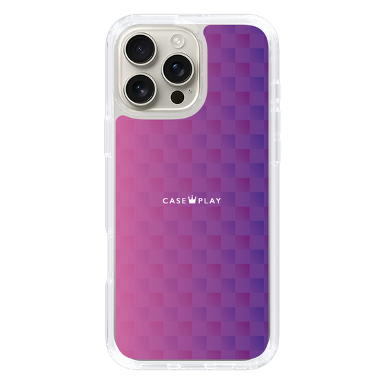 スリムプロテクションケース［ CASEPLAY Check - Purple ］