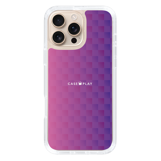 スリムプロテクションケース［ CASEPLAY Check - Purple ］