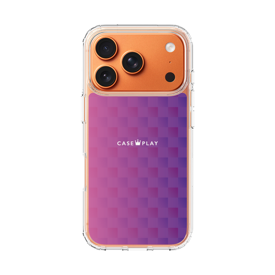 スリムプロテクションケース［ CASEPLAY Check - Purple ］