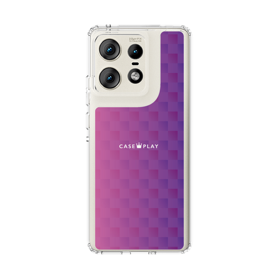 スリムプロテクションケース［ CASEPLAY Check - Purple ］