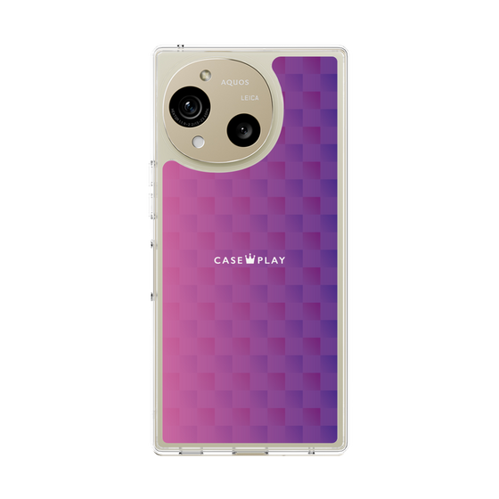 スリムプロテクションケース［ CASEPLAY Check - Purple ］
