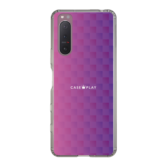 スリムプロテクションケース［ CASEPLAY Check - Purple ］