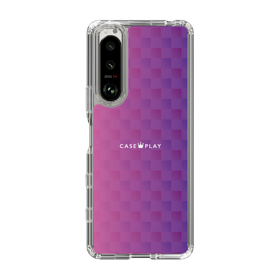 スリムプロテクションケース［ CASEPLAY Check - Purple ］