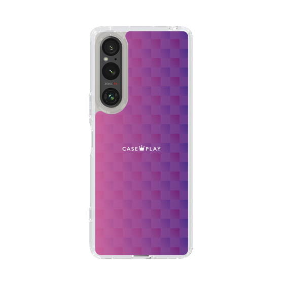 スリムプロテクションケース［ CASEPLAY Check - Purple ］