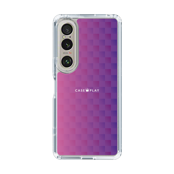 スリムプロテクションケース［ CASEPLAY Check - Purple ］