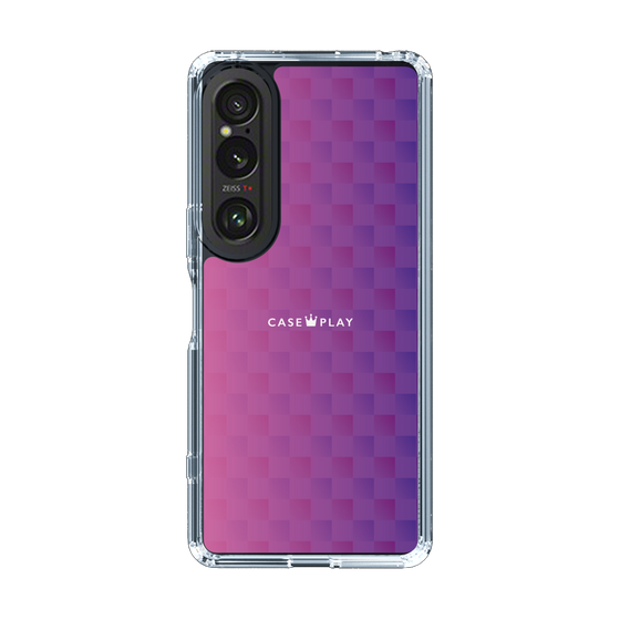 スリムプロテクションケース［ CASEPLAY Check - Purple ］