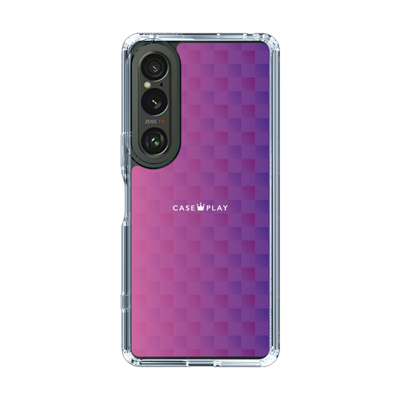 スリムプロテクションケース［ CASEPLAY Check - Purple ］