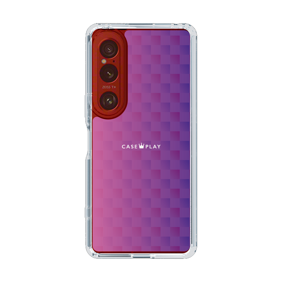 スリムプロテクションケース［ CASEPLAY Check - Purple ］